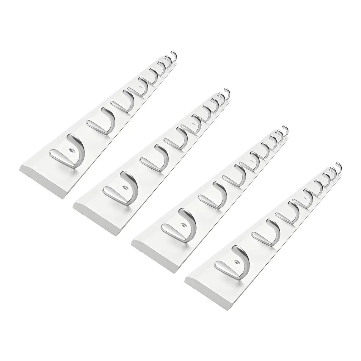 Rectangular Bamboo Wood Wall-Mounted Coat Rack with Hooks Image - 42