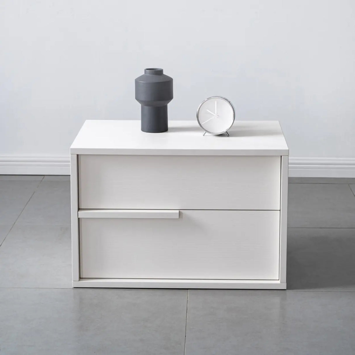 Rectangular Black Large Storage Wood Drawers Nightstand Image - 3