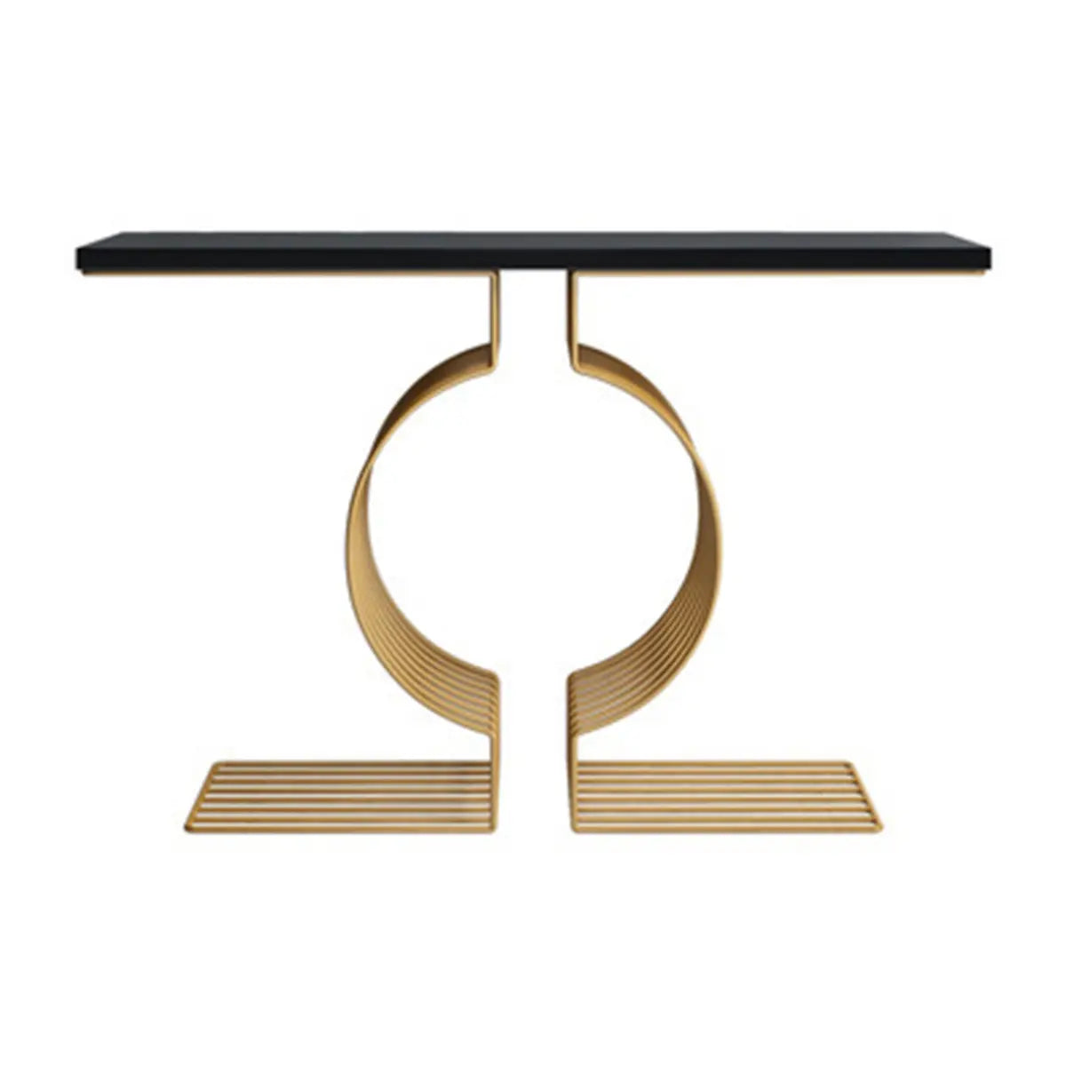 Rectangular Blue Wood Geometric Entry Console Table Image - 2