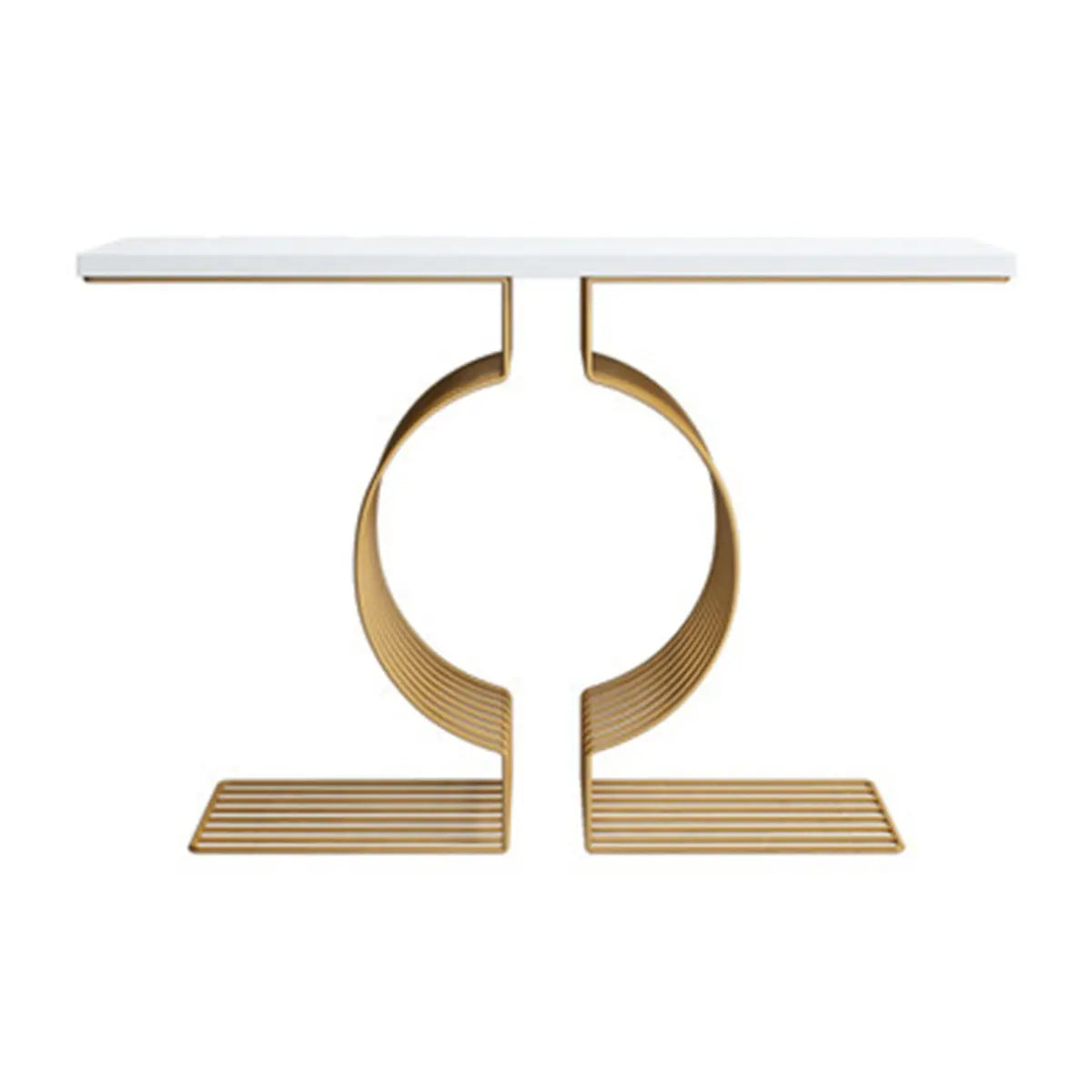 Rectangular Blue Wood Geometric Entry Console Table Image - 3