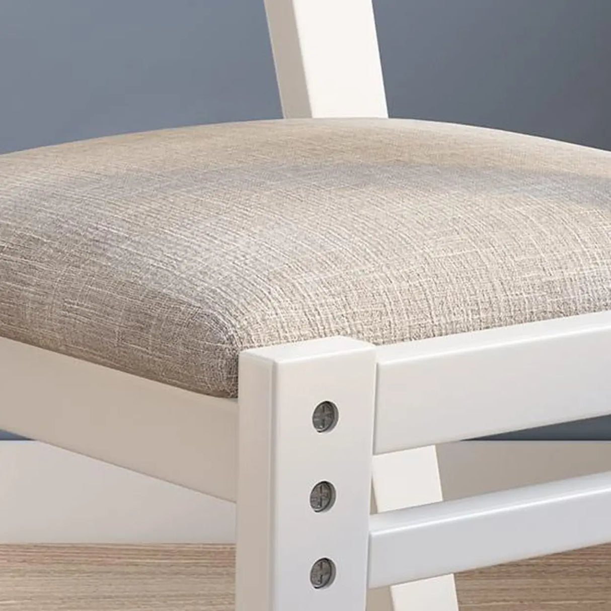 Rectangular Cotton Seat Wood Low Back Dining Chair Image - 11