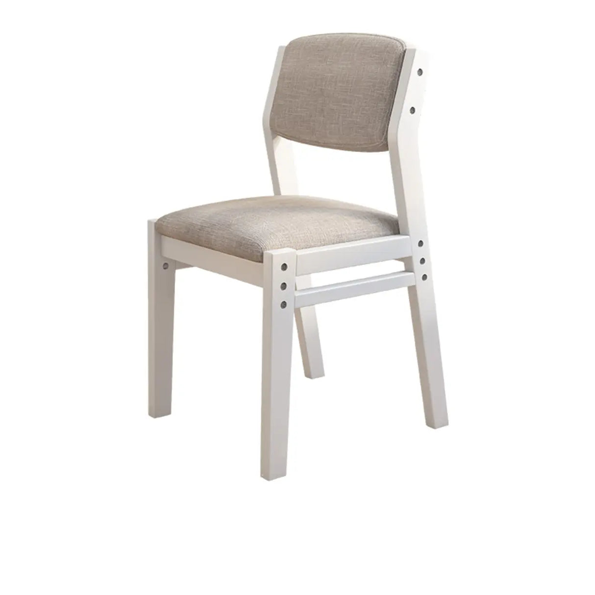 Rectangular Cotton Seat Wood Low Back Dining Chair Image - 5