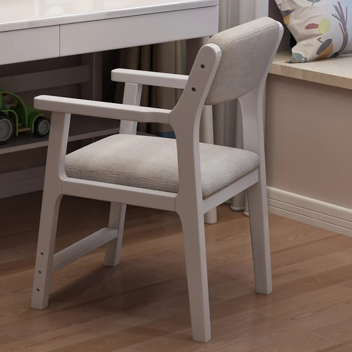 Rectangular Cotton Seat Wood Low Back Dining Chair Image - 6
