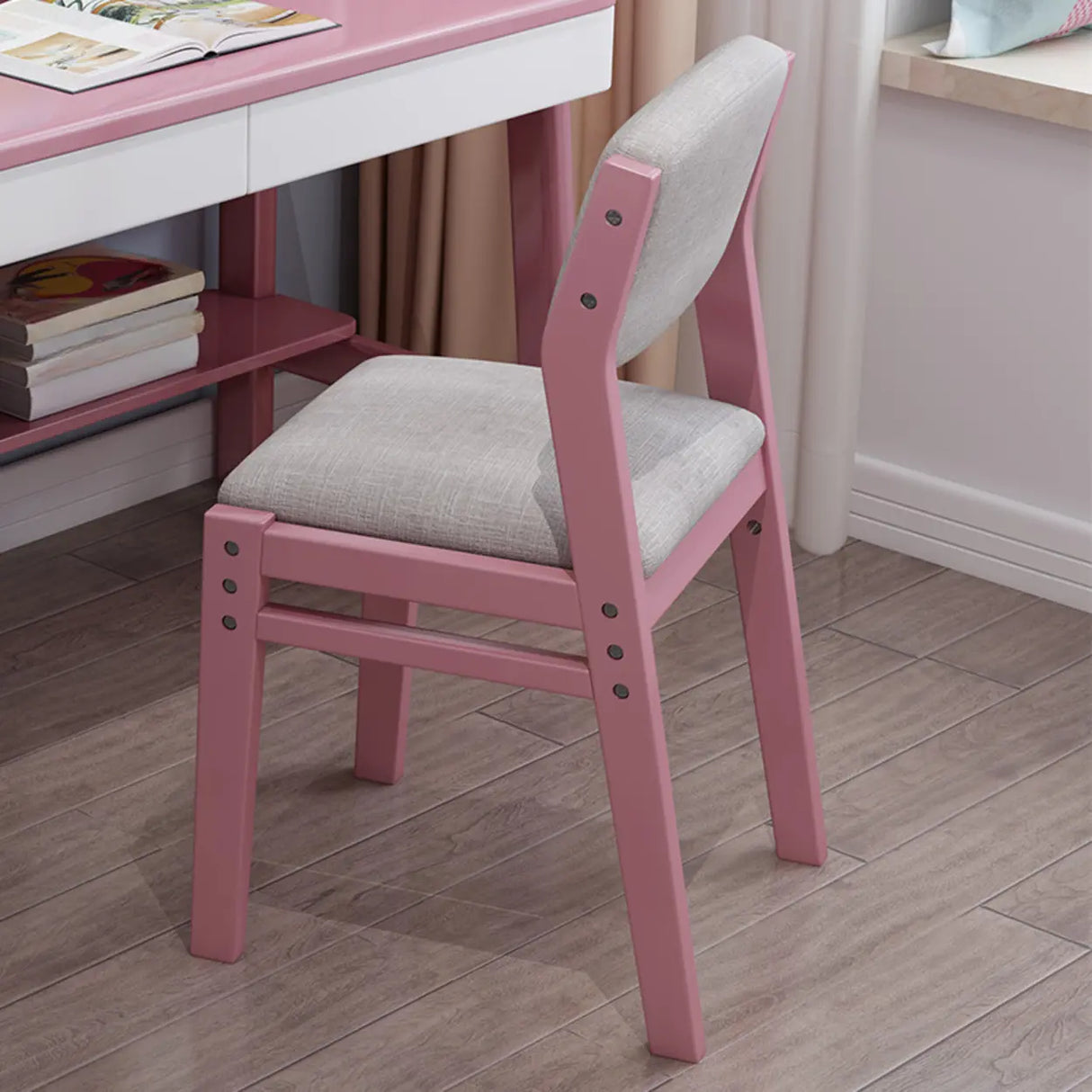 Rectangular Cotton Seat Wood Low Back Dining Chair Image - 9