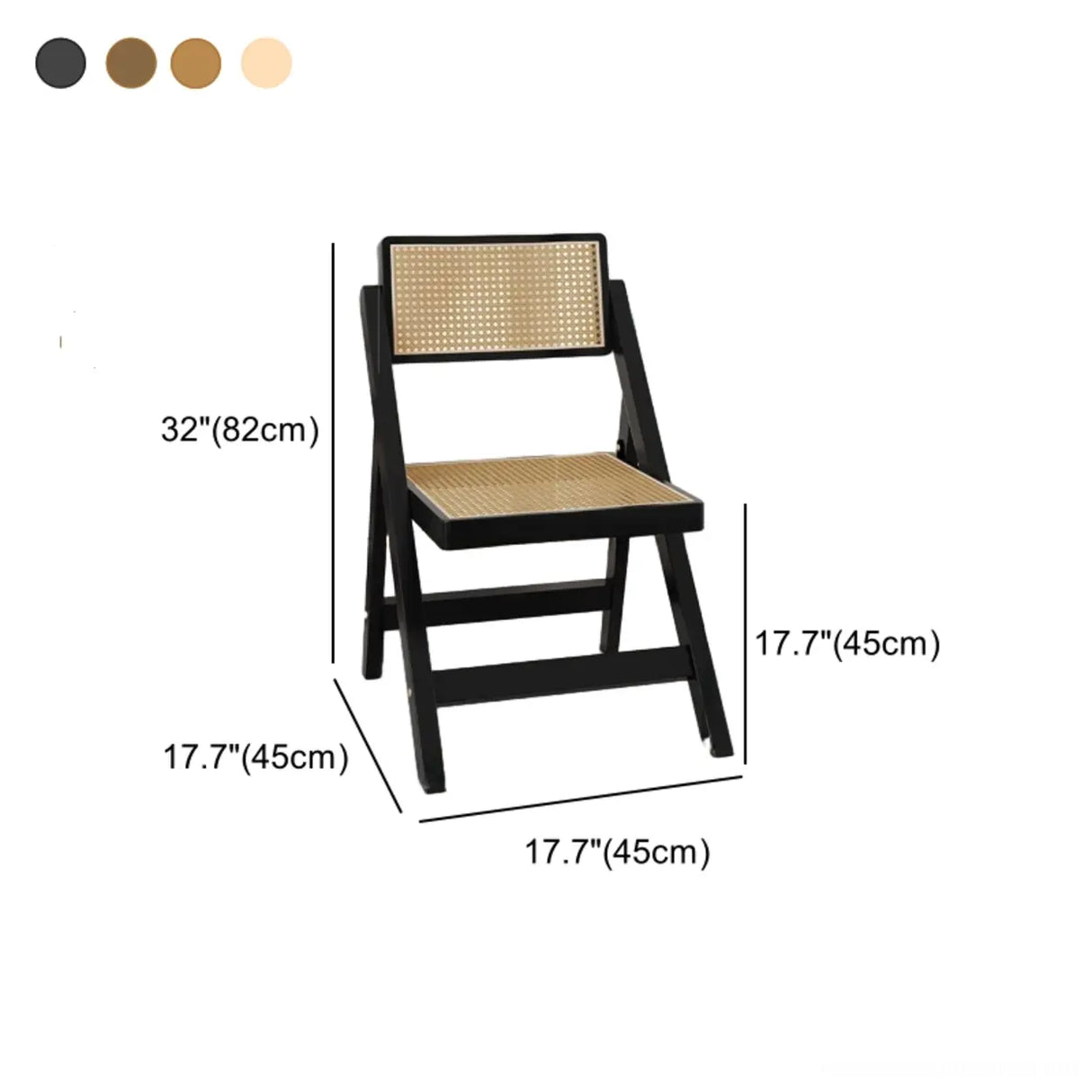 Rectangular Foldable Wood Woven Plaid Dining Chair