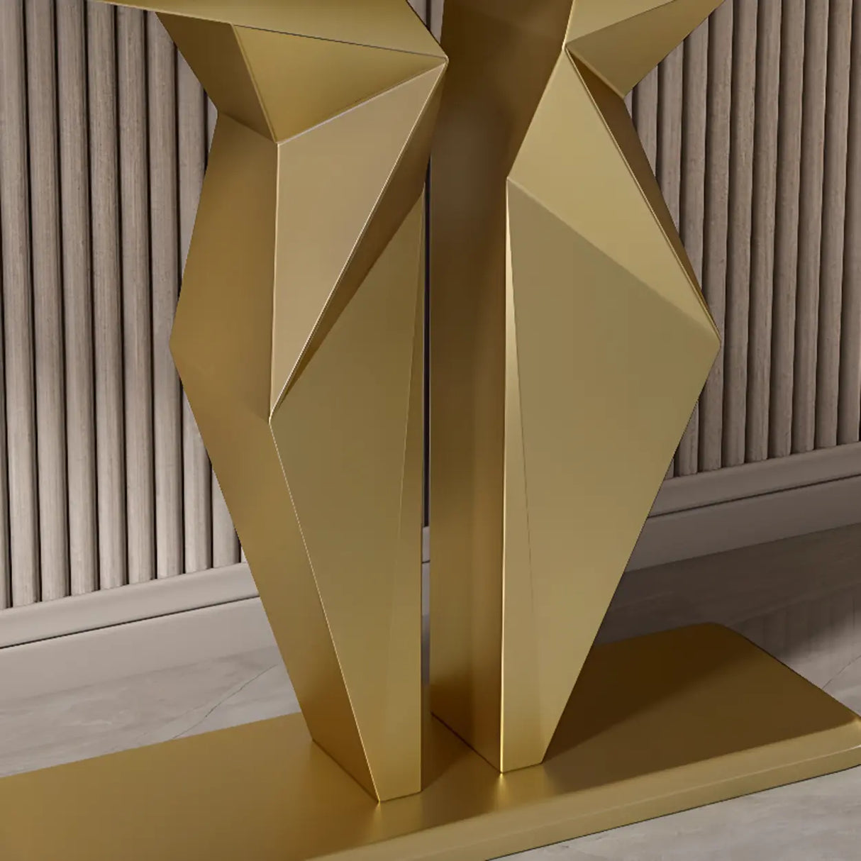 Rectangular Marble Black Abstract Display Console Table Image - 10