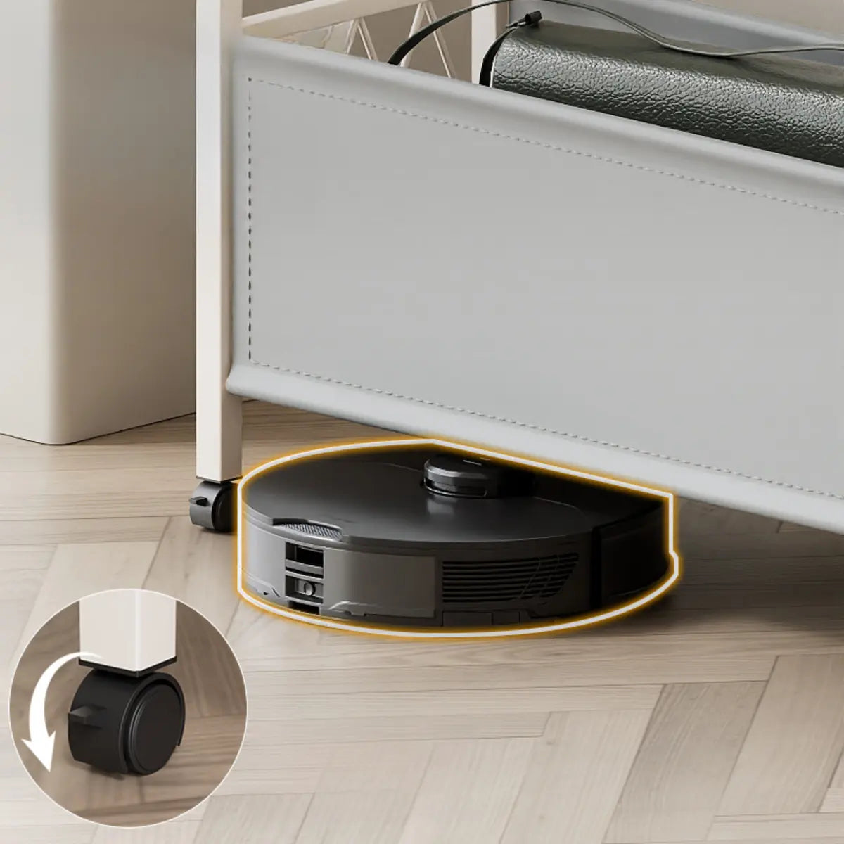 Rectangular Metal Black Multi-Functional Basket Coat Rack Image - 7