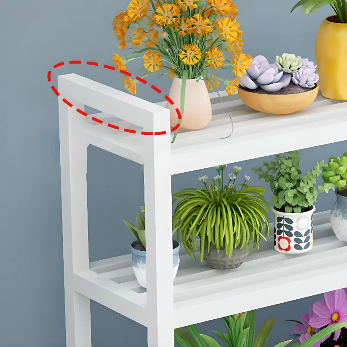 Rectangular Metal Indoor Waterproof Plant Stand Black Image - 15