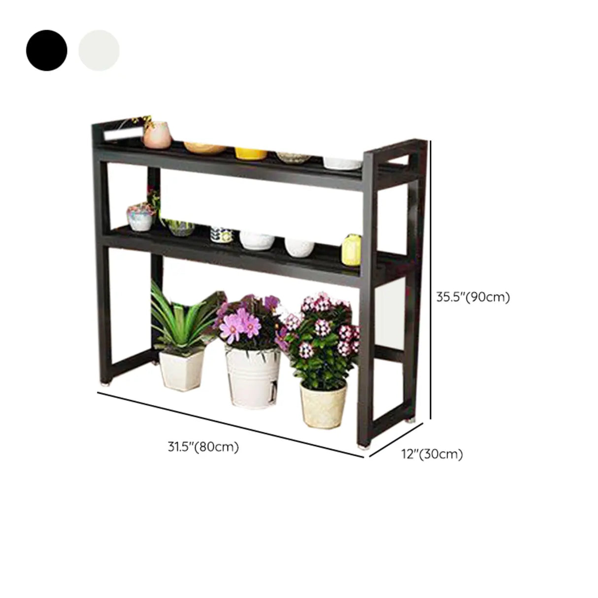 Rectangular Metal Indoor Waterproof Plant Stand Black Image - 19