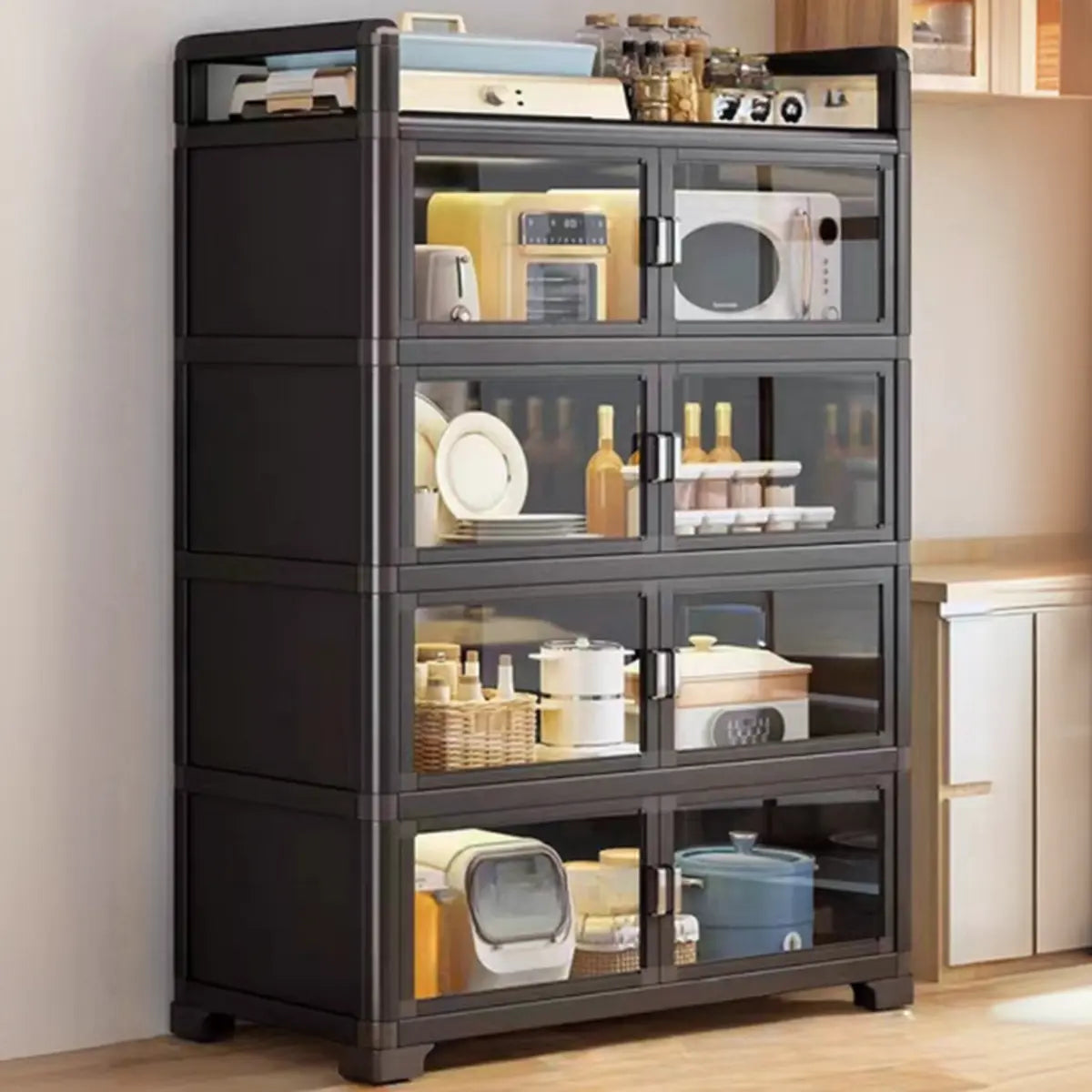 Rectangular Metal Removable Large Storage China Cabinet Image - 15