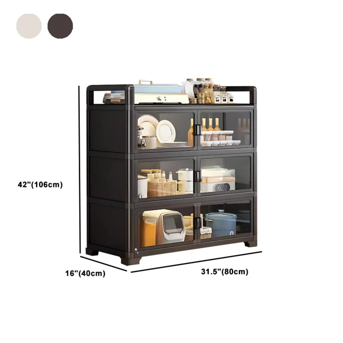 Rectangular Metal Removable Large Storage China Cabinet Image - 23