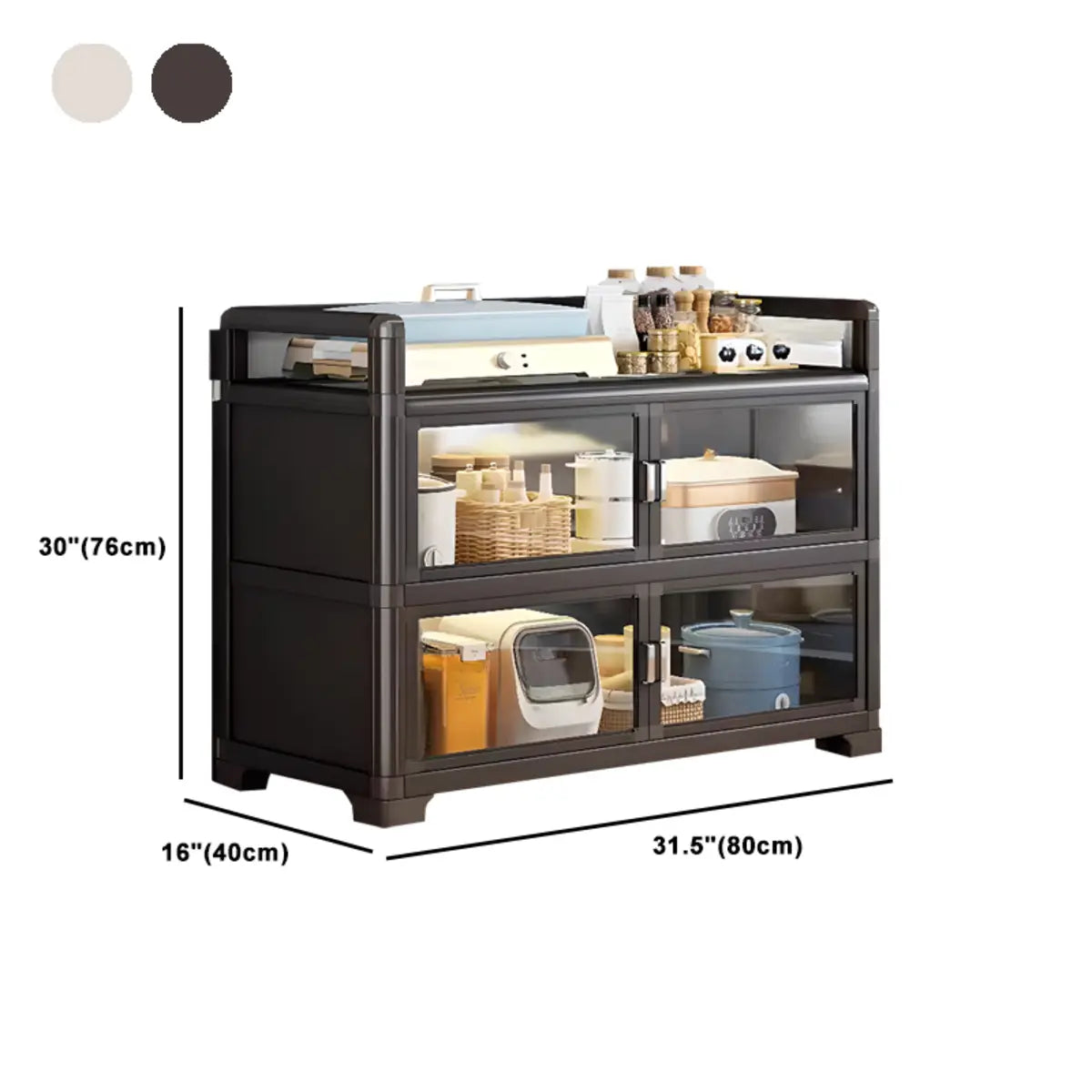 Rectangular Metal Removable Large Storage China Cabinet