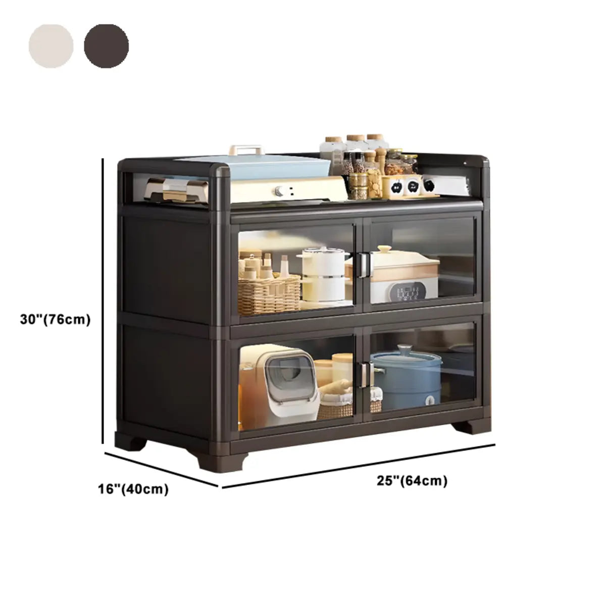 Rectangular Metal Removable Large Storage China Cabinet Image - 25