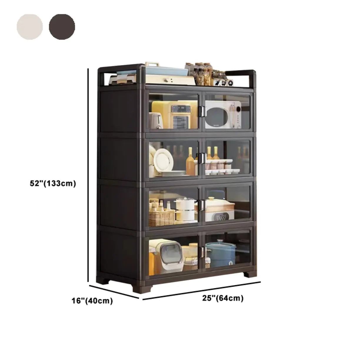 Rectangular Metal Removable Large Storage China Cabinet Image - 27