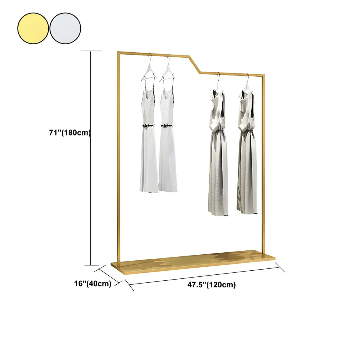 Rectangular Metal Silver Freestanding Coat Rack Organizer Image - 11