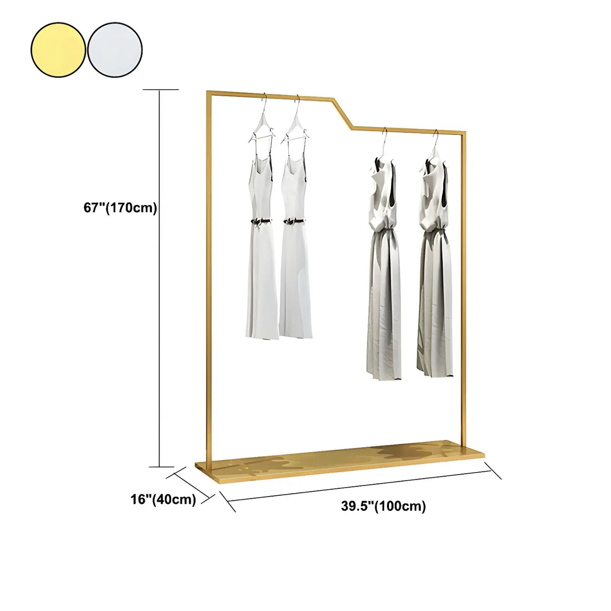 Rectangular Metal Silver Freestanding Coat Rack Organizer Image - 13
