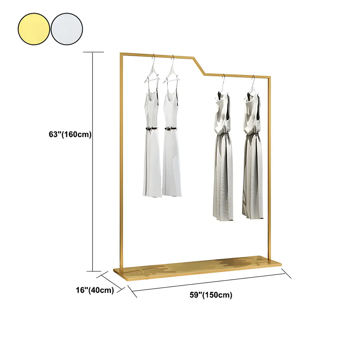 Rectangular Metal Silver Freestanding Coat Rack Organizer Image - 18