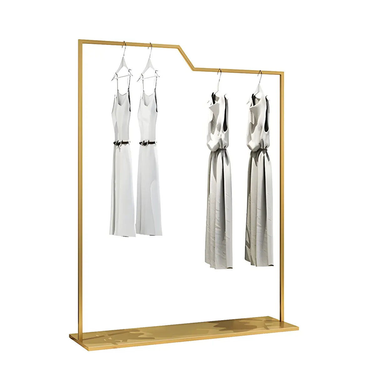 Rectangular Metal Silver Freestanding Coat Rack Organizer Image - 5