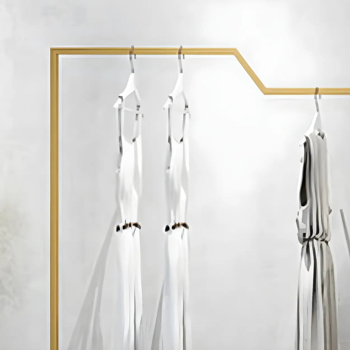 Rectangular Metal Silver Freestanding Coat Rack Organizer Image - 6