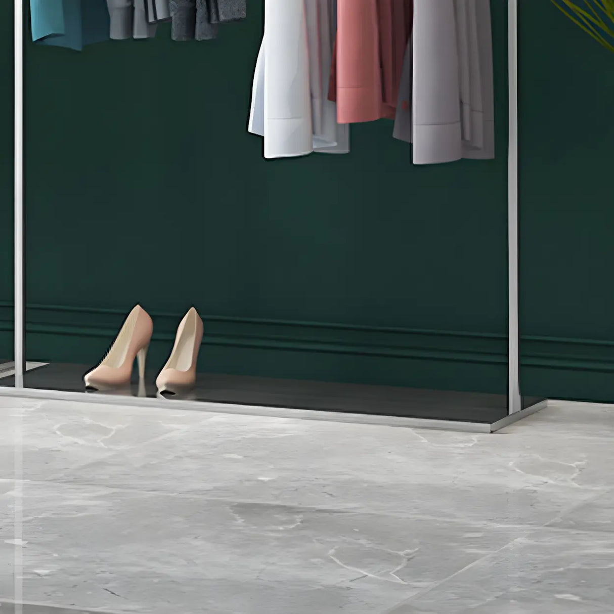 Rectangular Metal Silver Freestanding Coat Rack Organizer Image - 7