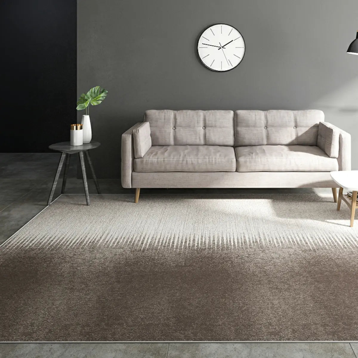 Rectangular Modern Gradient Polyester Blue Area Rug Image - 3