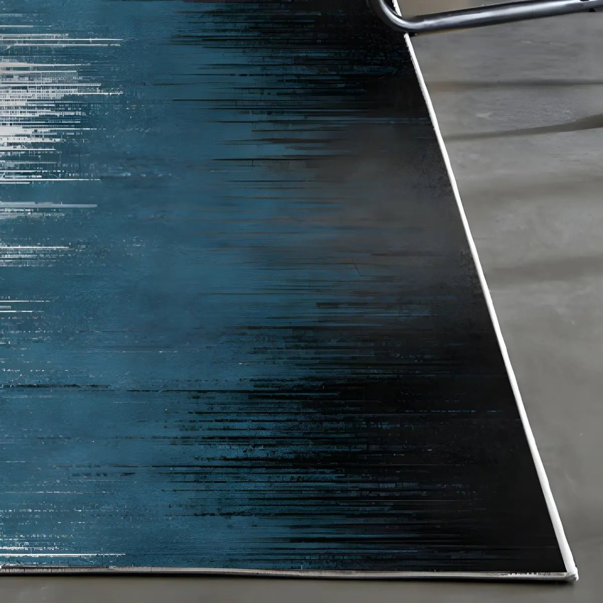 Rectangular Modern Gradient Polyester Blue Area Rug Image - 4