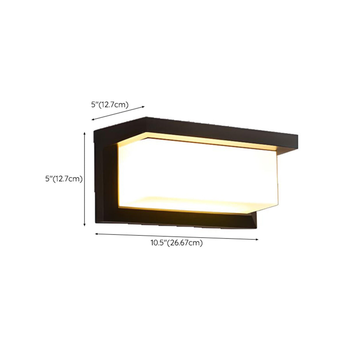 Rectangular Outdoor Modern Black Wall Sconce Image - 18