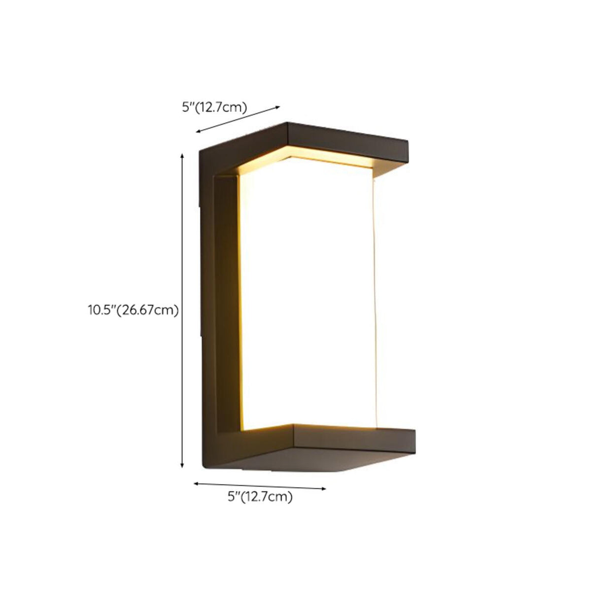 Rectangular Outdoor Modern Black Wall Sconce Image - 20
