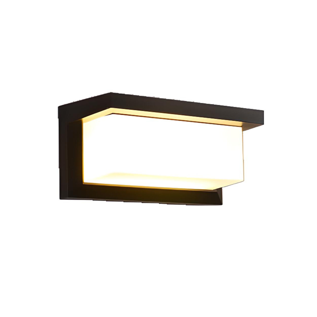 Rectangular Outdoor Modern Black Wall Sconce Image - 3