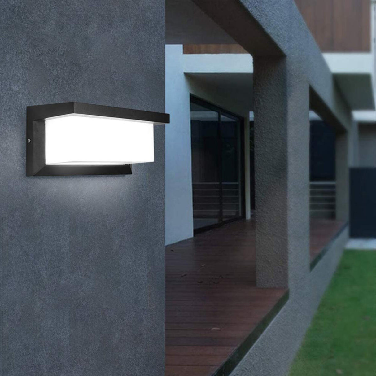 Rectangular Outdoor Modern Black Wall Sconce Image - 4
