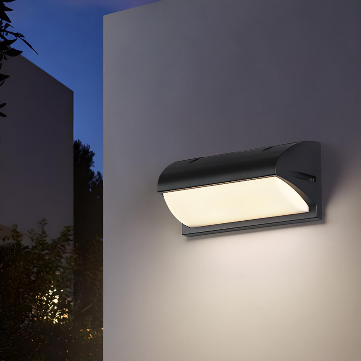 Rectangular Outdoor Modern Black Wall Sconce Image - 6