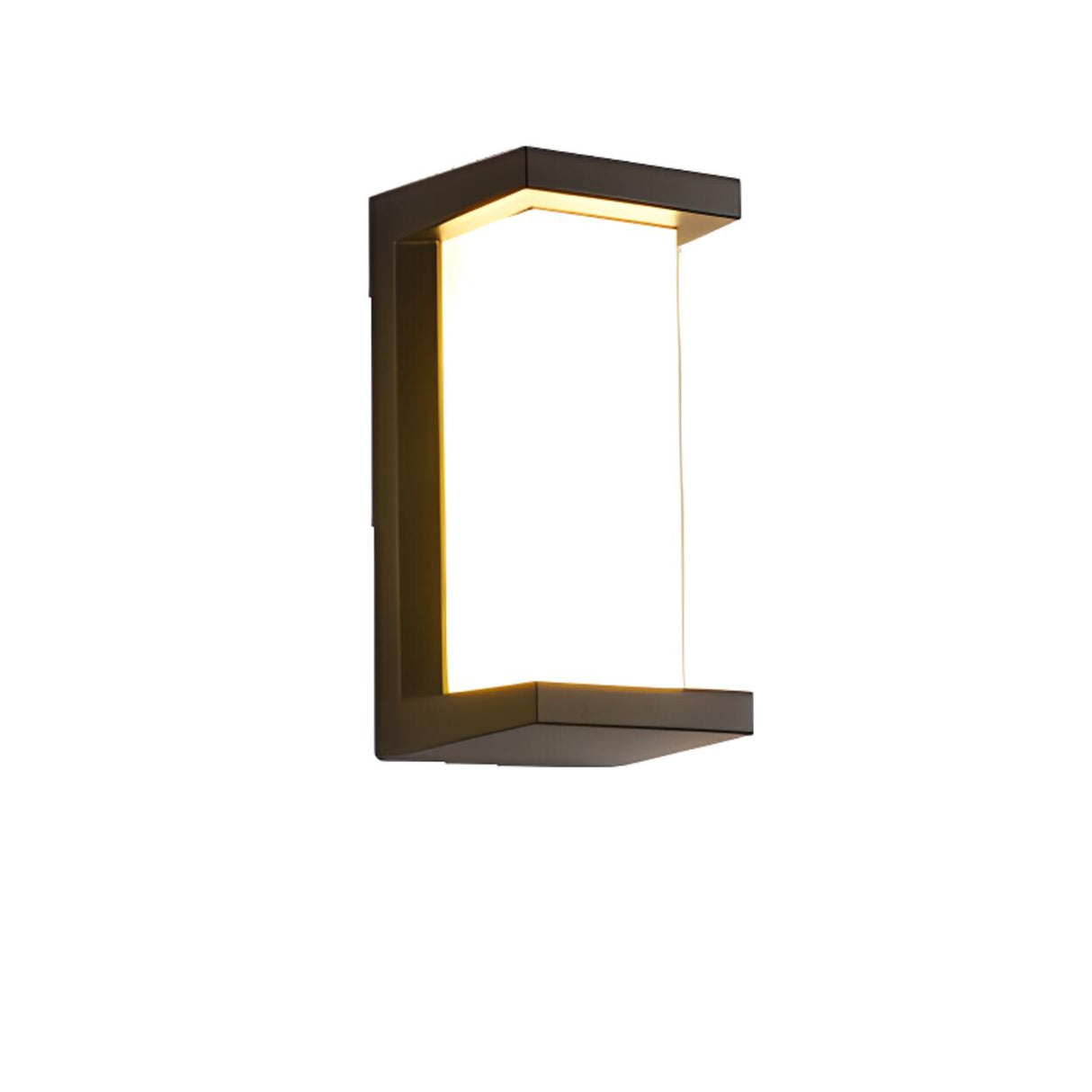 Rectangular Outdoor Modern Black Wall Sconce Image - 7