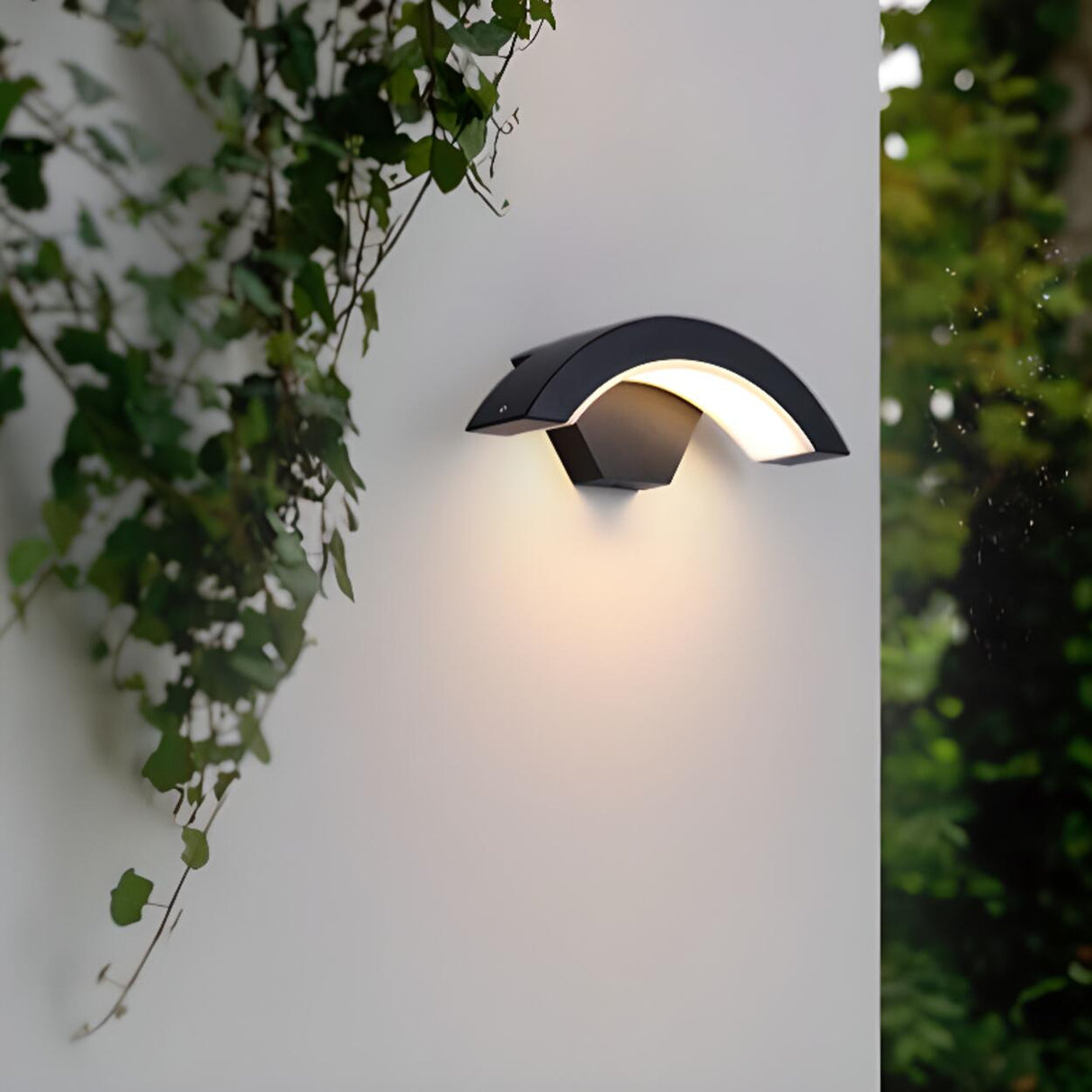 Rectangular Outdoor Modern Black Wall Sconce Image - 8