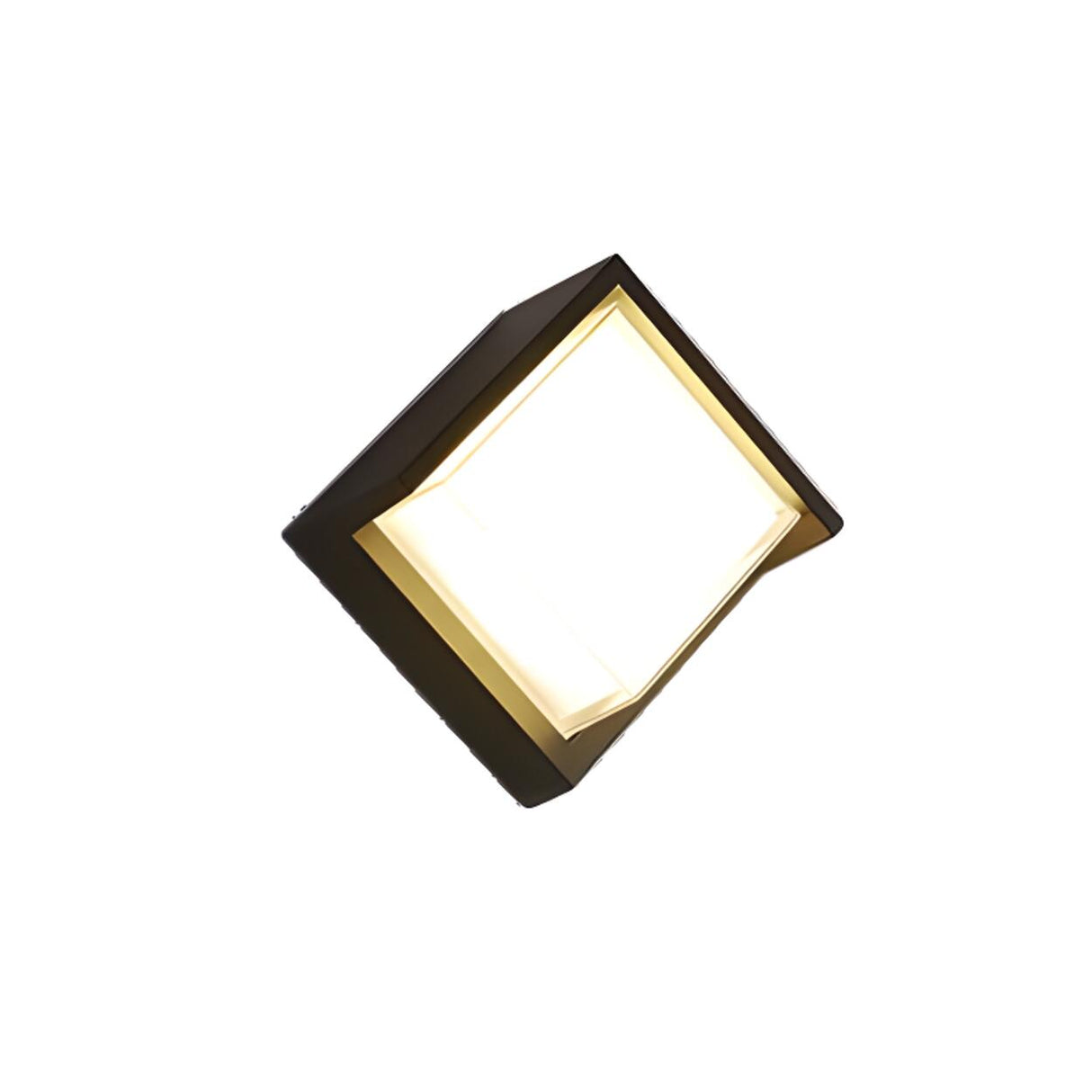 Rectangular Outdoor Modern Black Wall Sconce Image - 9