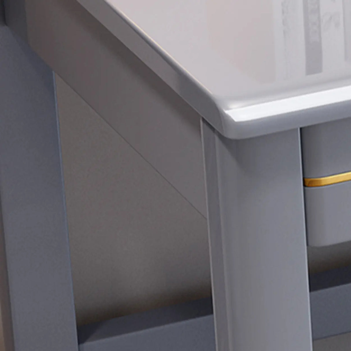 Rectangular Rubberwood Drawers H-Shape Computer Desk Image - 9