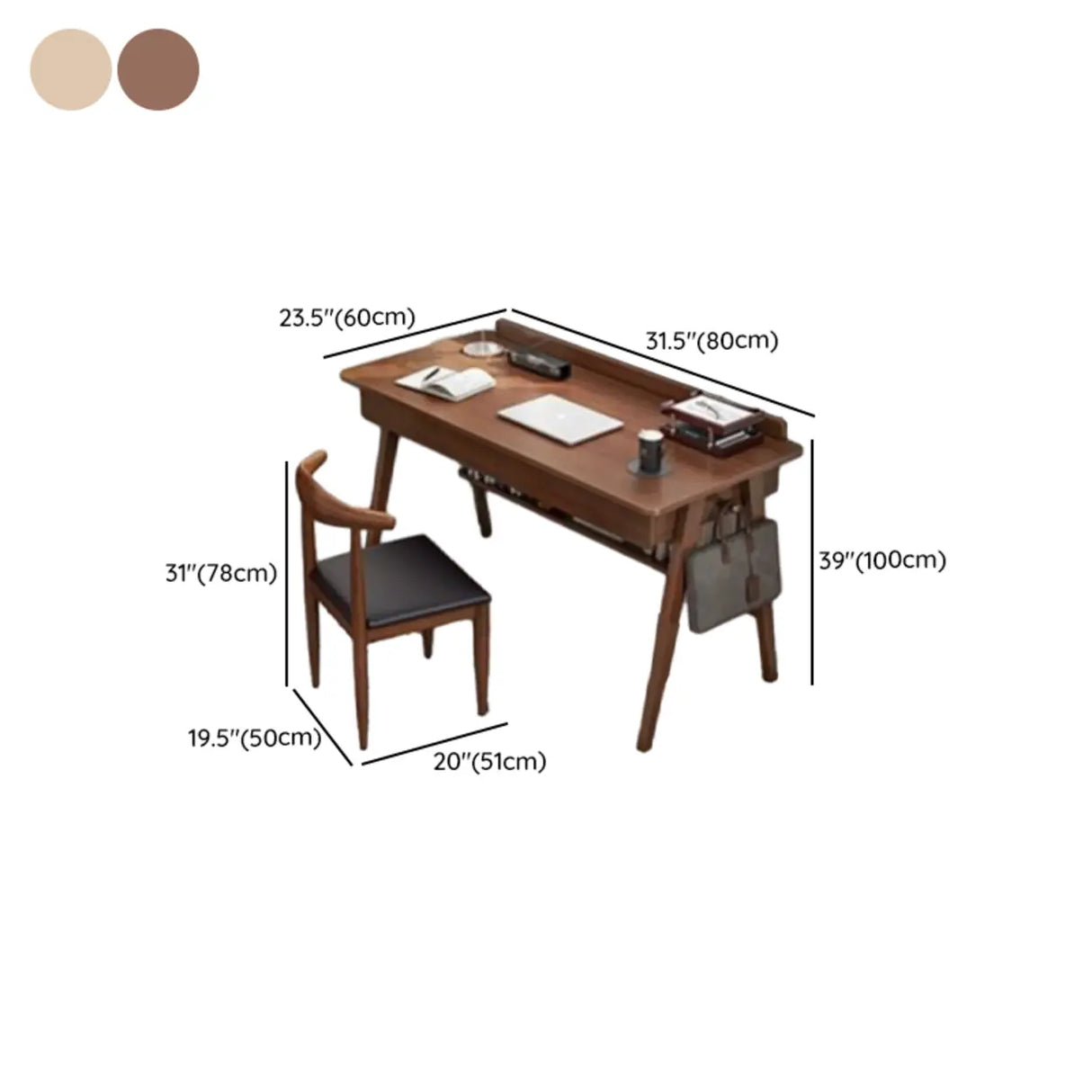 Rectangular Solid Wood Kids Desk with Two Drawers Image - 16