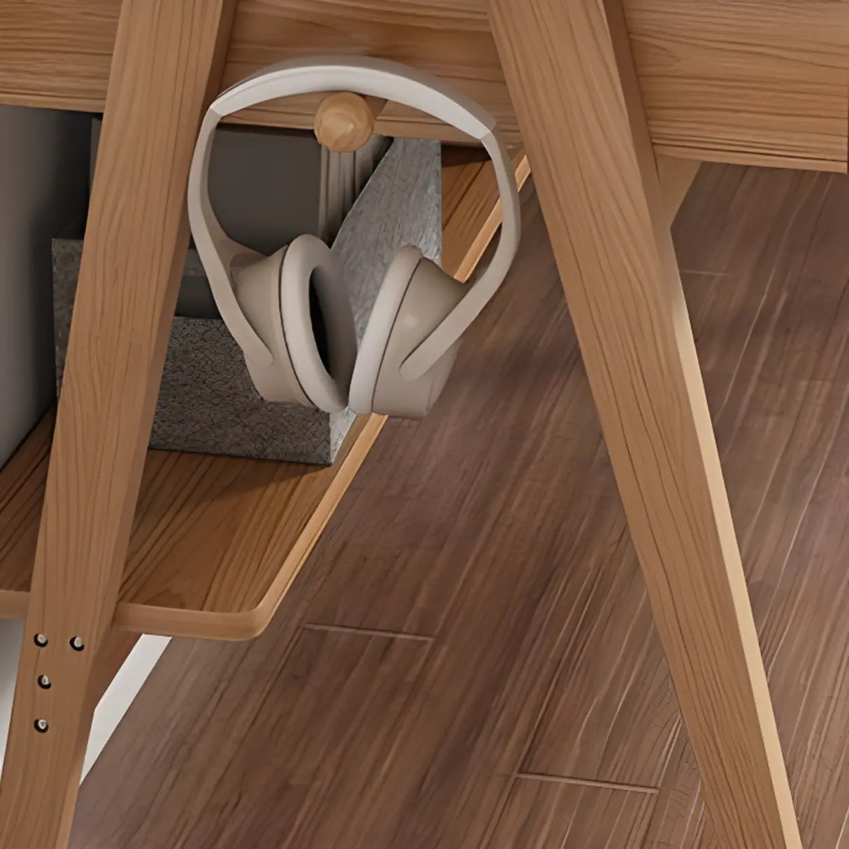 Rectangular Solid Wood Kids Desk with Two Drawers Image - 5