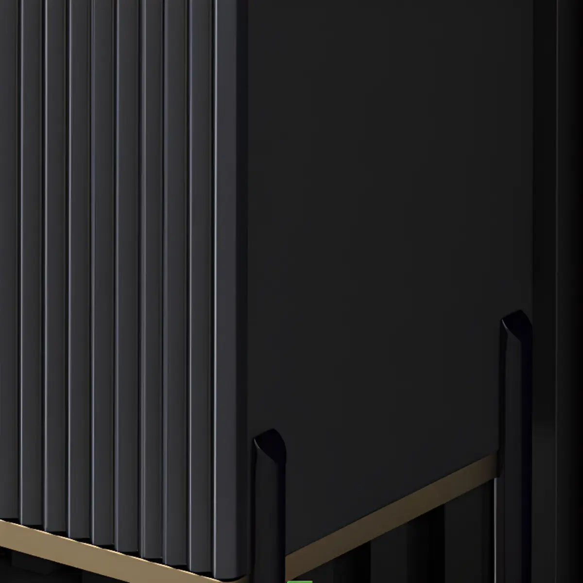 Rectangular Stone Top Black Cabinets Sideboard with Storage Image - 12