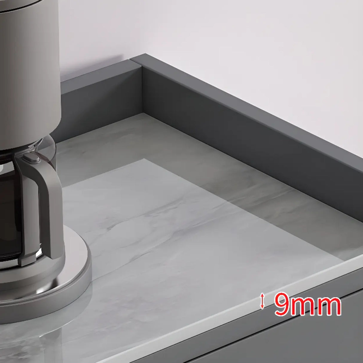 Rectangular Walnut Faux Marble Large Storage Sideboard Image - 12