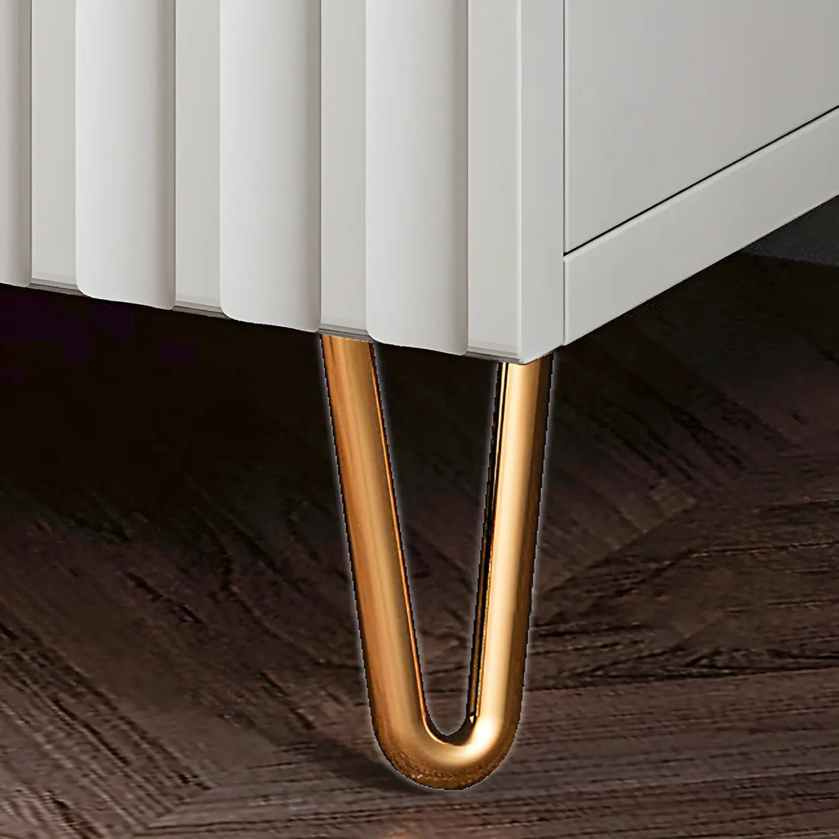 Rectangular White Wood Stylish Drawers Storage Nightstand Image - 13