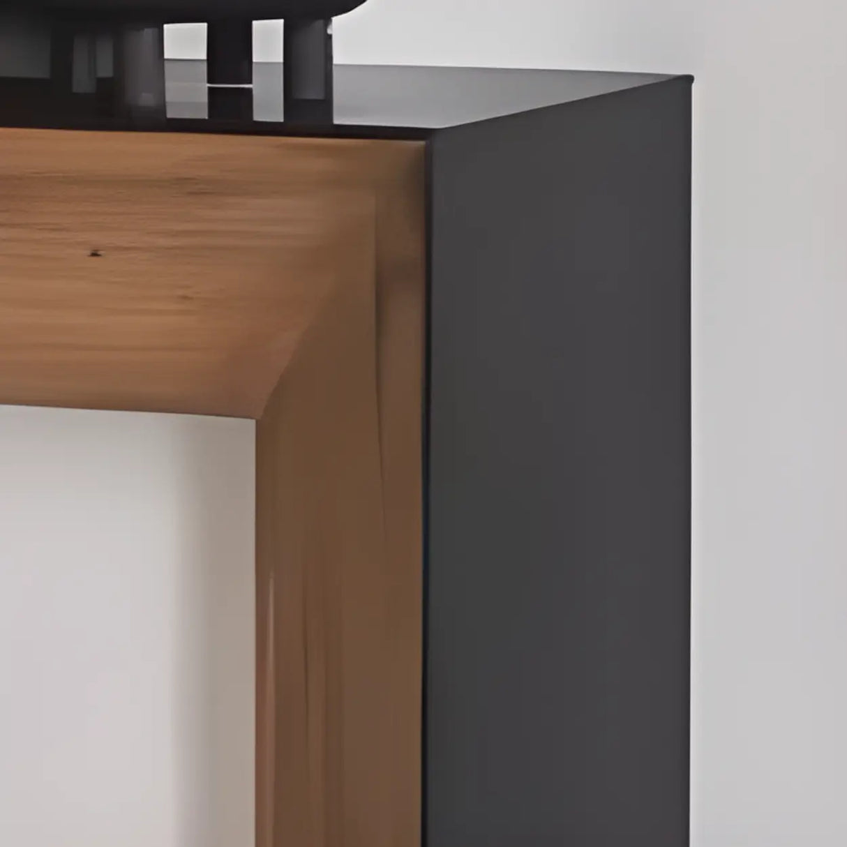 Rectangular Wood Black Double Pedestal Console Table Image - 3