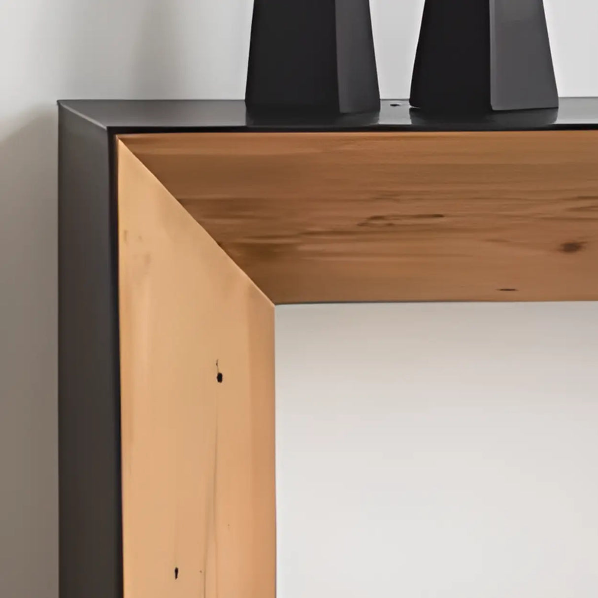 Rectangular Wood Black Double Pedestal Console Table Image - 4