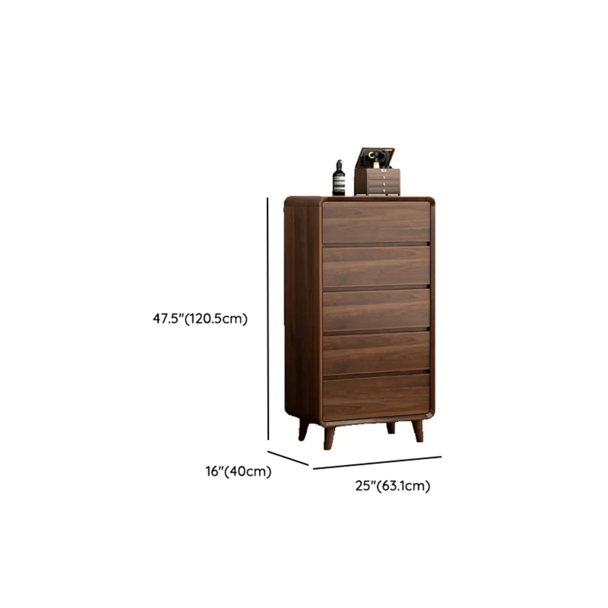 Rectangular Wood Brown Storage Dresser with Drawers