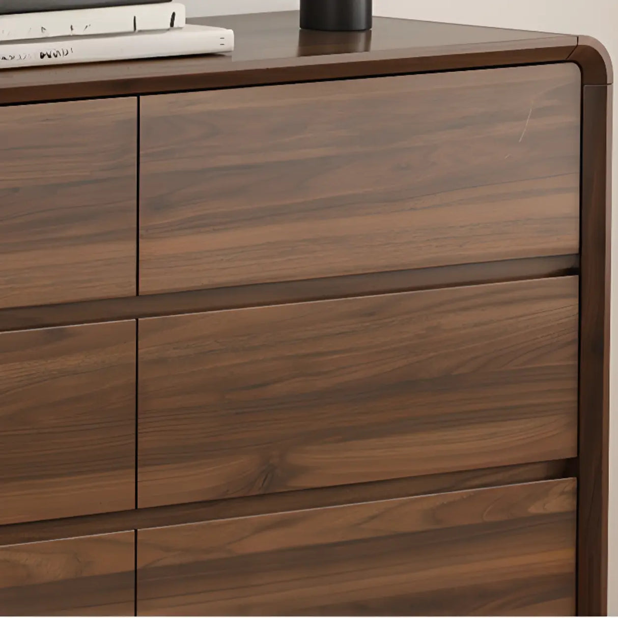 Rectangular Wood Brown Storage Dresser with Drawers Image - 8