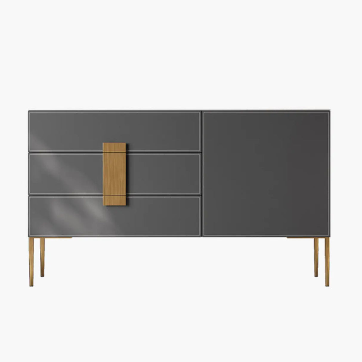 Rectangular Wood Grey Storage Included Console Table Image - 2