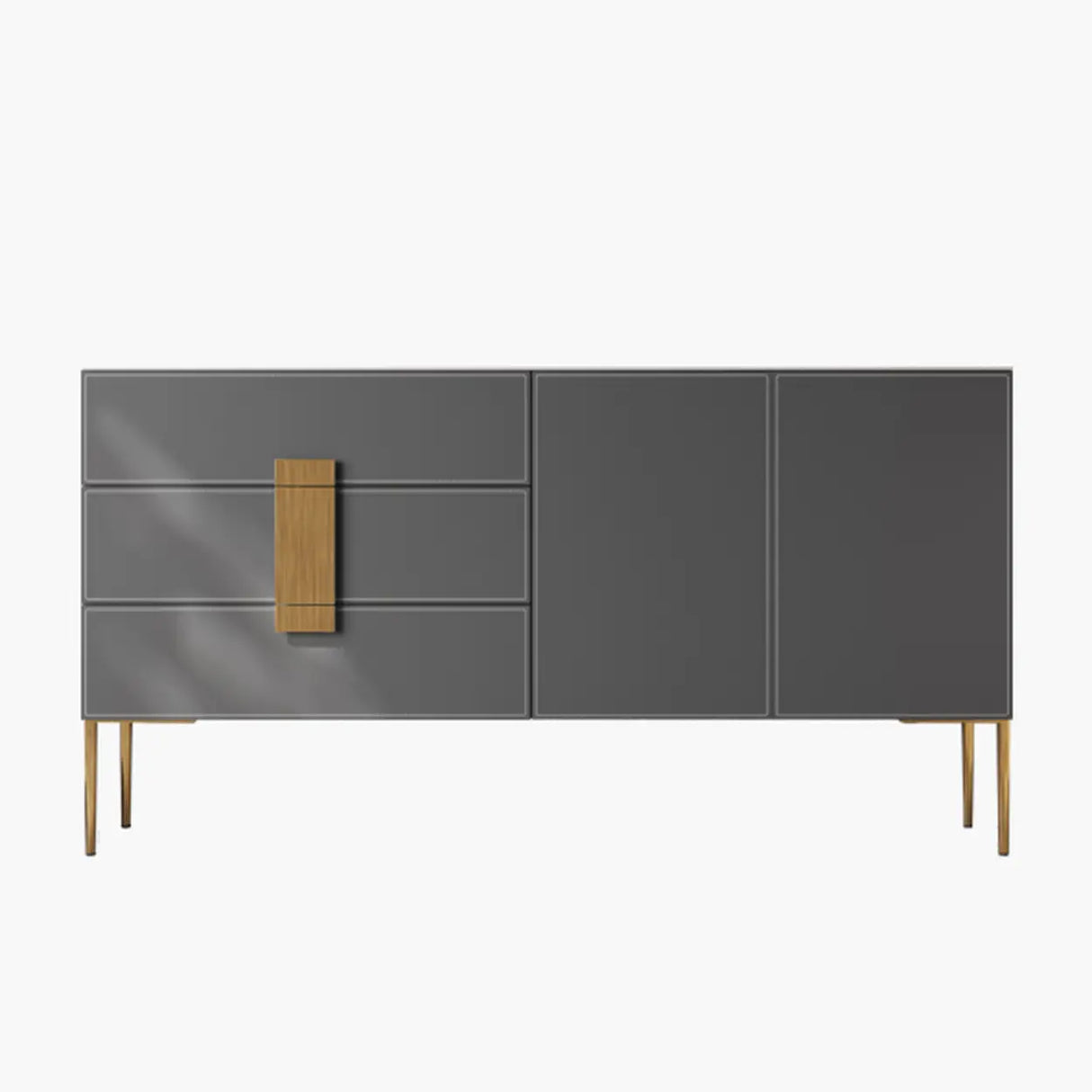 Rectangular Wood Grey Storage Included Console Table Image - 3