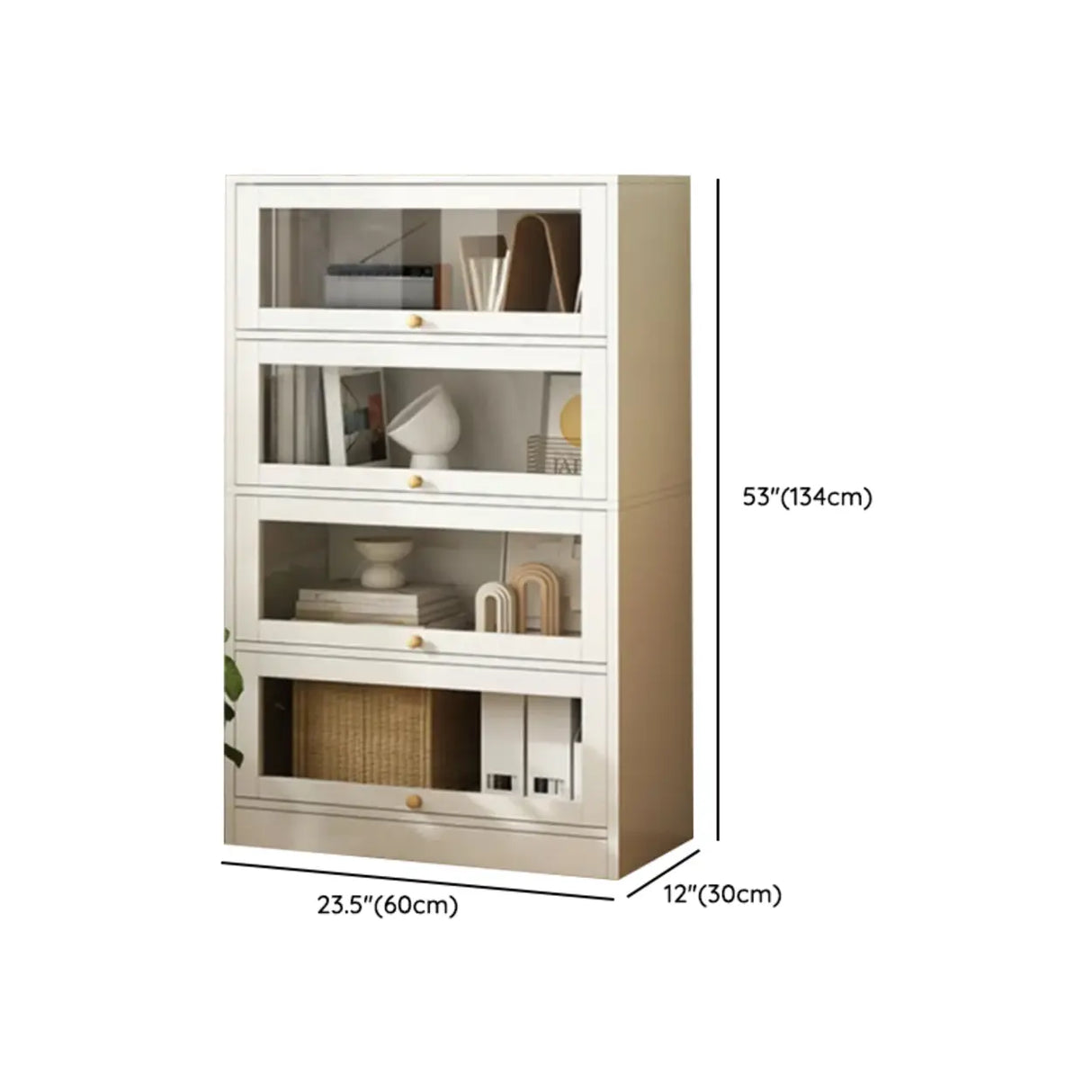 Rectangular Wood Living Room Display Cabinet White Image - 22