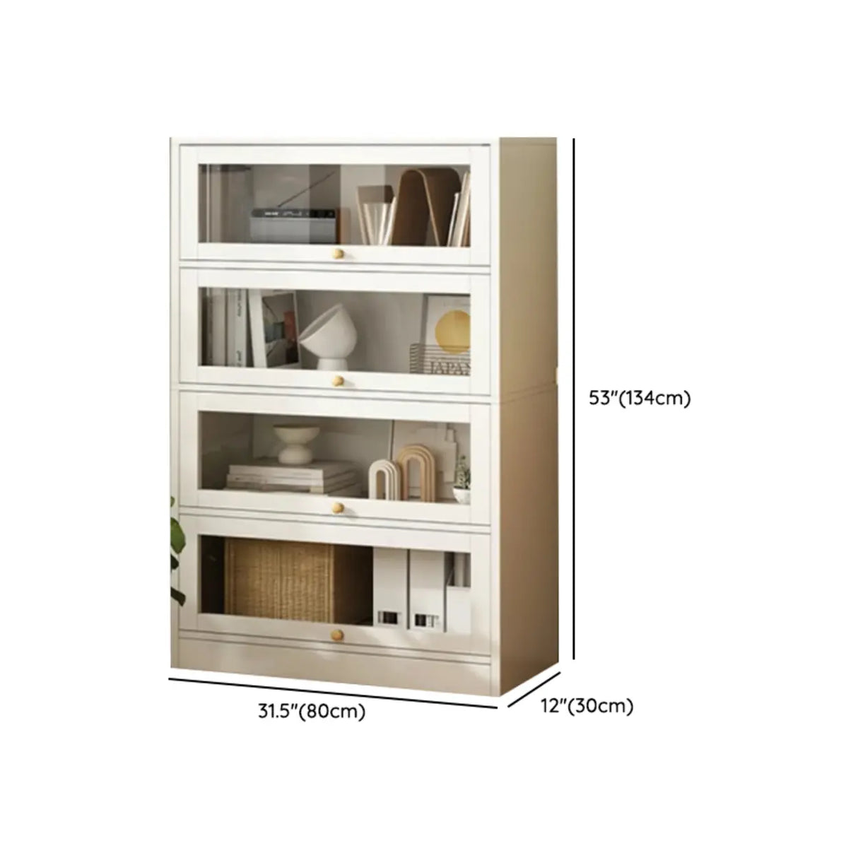 Rectangular Wood Living Room Display Cabinet White Image - 23