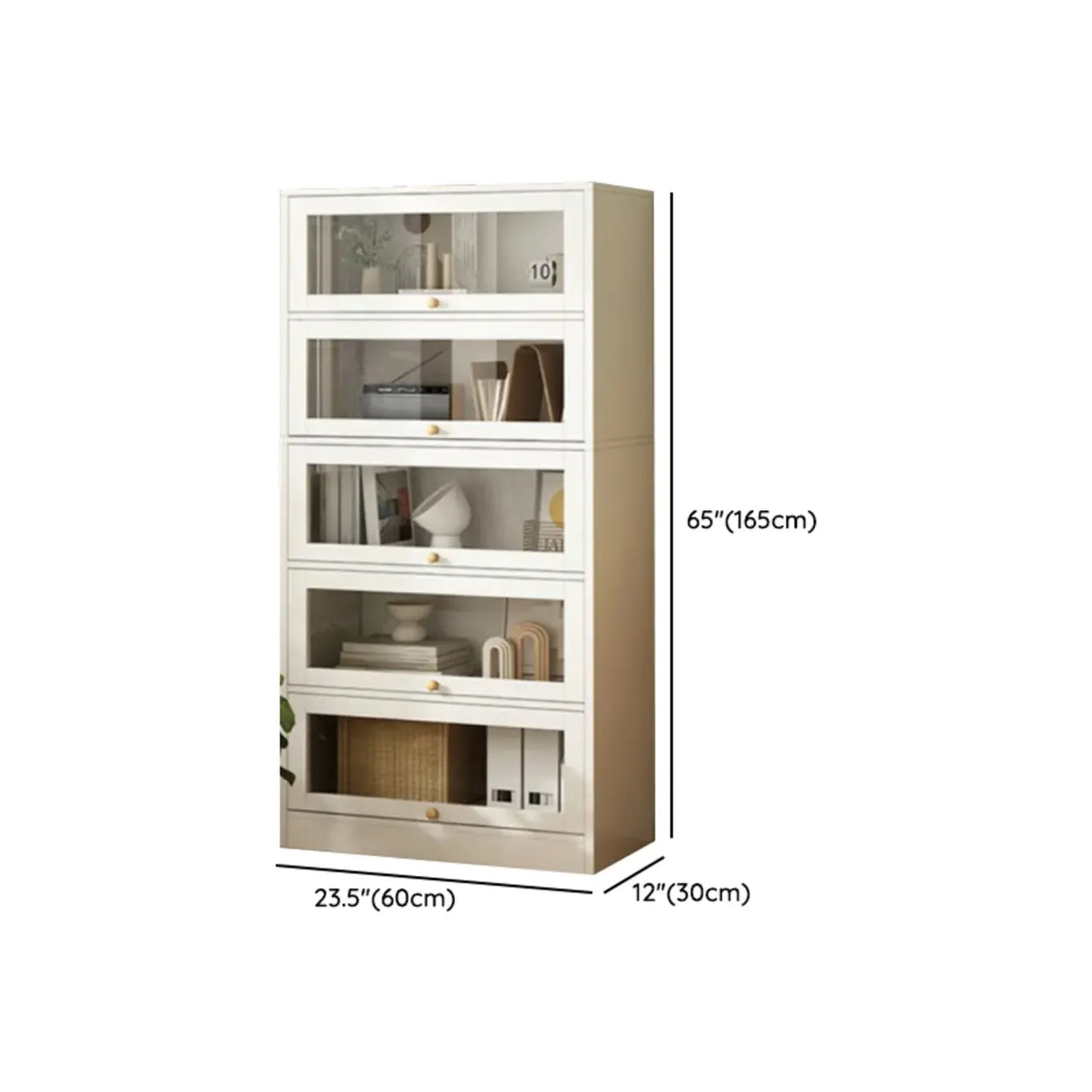 Rectangular Wood Living Room Display Cabinet White Image - 24