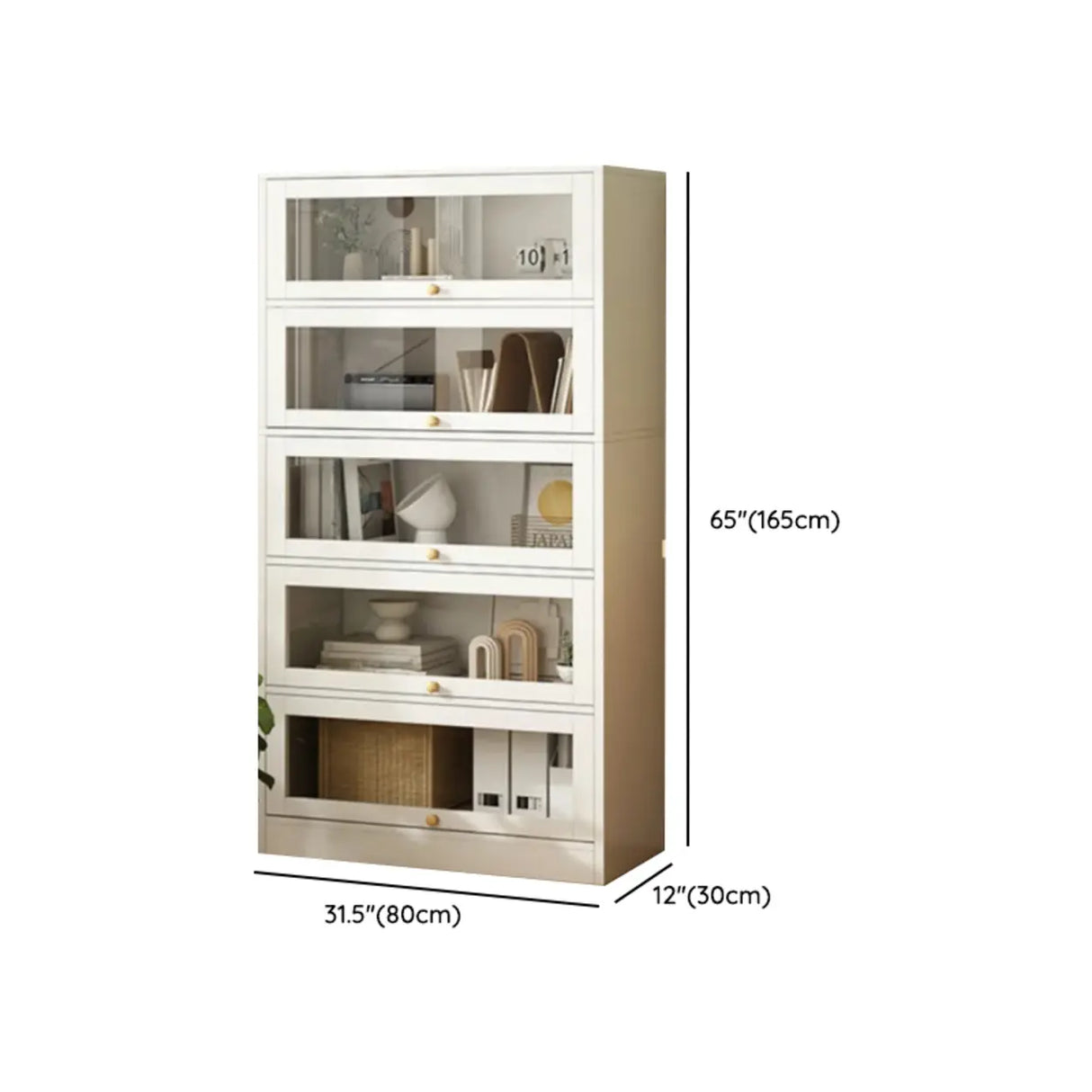 Rectangular Wood Living Room Display Cabinet White Image - 25